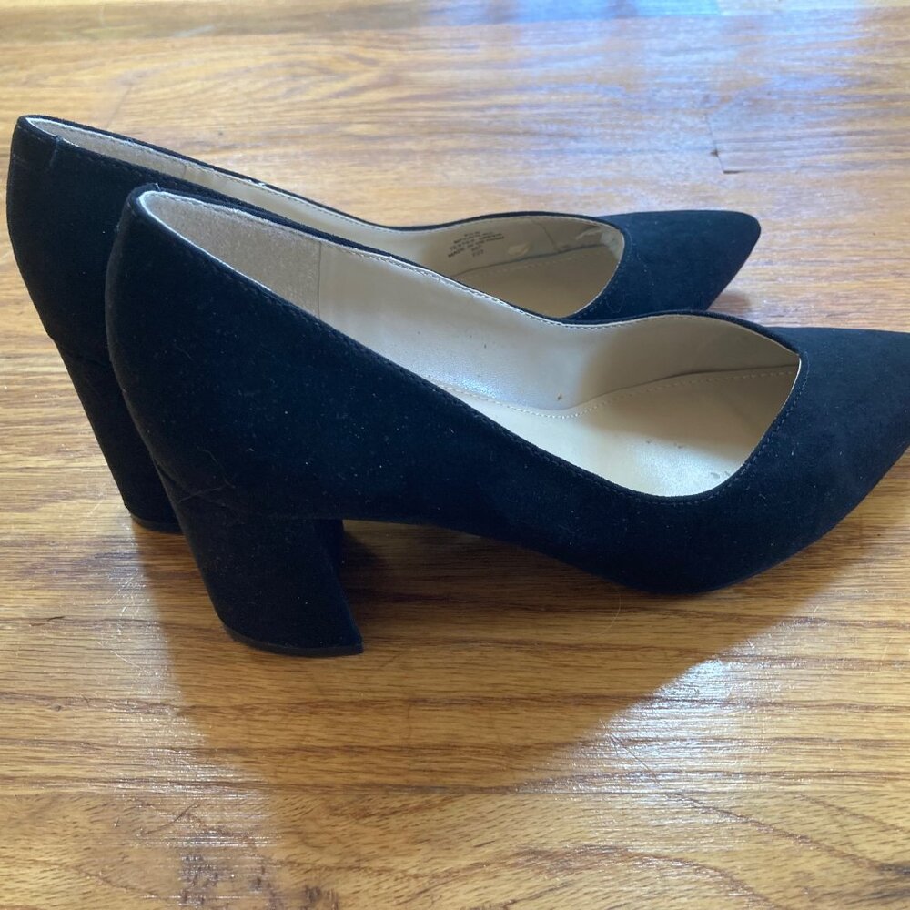 Marc Fisher Black Suede Block Heel Pumps